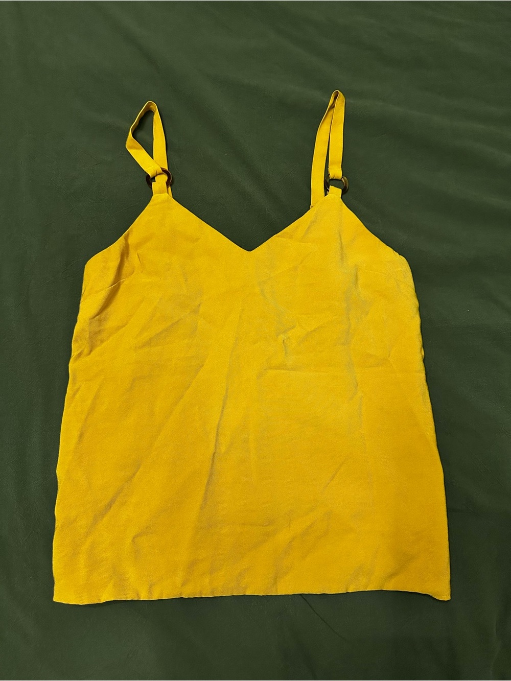 Topshop Mustard V-Neck Spaghetti Strap Cami